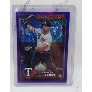 2024 Topps Series 1 Baseball Nathaniel Lowe Purple Foil #174 Texas Rangers